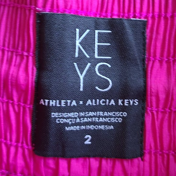 ATHLETA X ALICIA KEY HIGH WAIST UTILITY PANT FUSCHIA CARGO PARACHUTE JOGGER sz 2 - Picture 3 of 9
